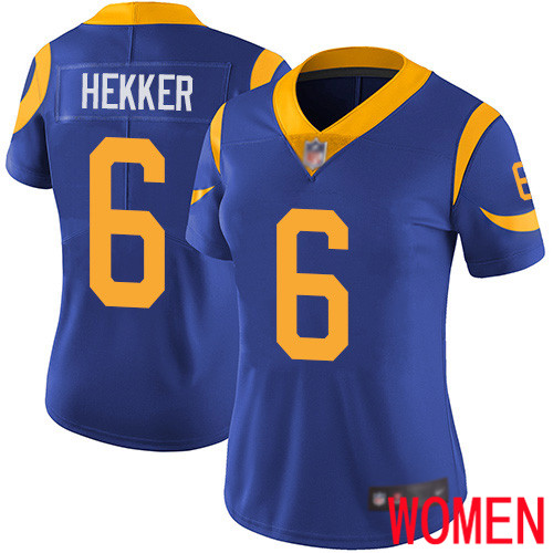 Los Angeles Rams Limited Royal Blue Women Johnny Hekker Alternate Jersey NFL Football 6 Vapor Untouchable